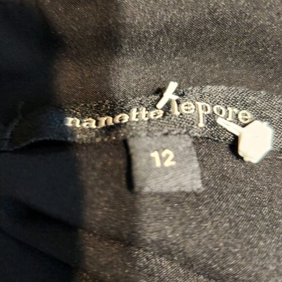 Vintage Nanette Lepore Size 12 $398 Black Gathered Mini‎ Dress Designer LBD - Picture 10 of 12